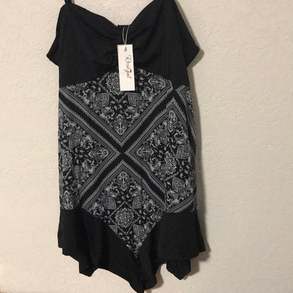 NWT Black and white handkerchief sundress size 2X